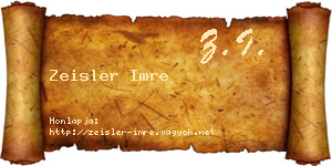 Zeisler Imre névjegykártya